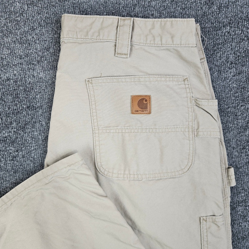 Carhartt B151 Loose Fit Canvas Carpenter Pants Men's 40x34 (Fits 38x33) Tan